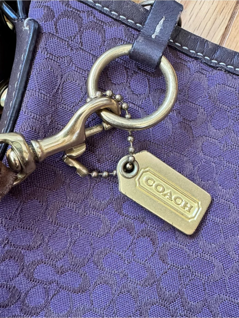 Y2K Coach Brown Suede Signature Shoulder Bag Tassel Hobo